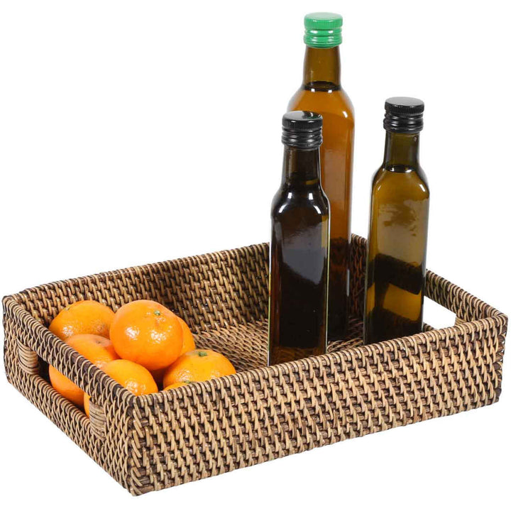 Lisa rectangular rattan tray