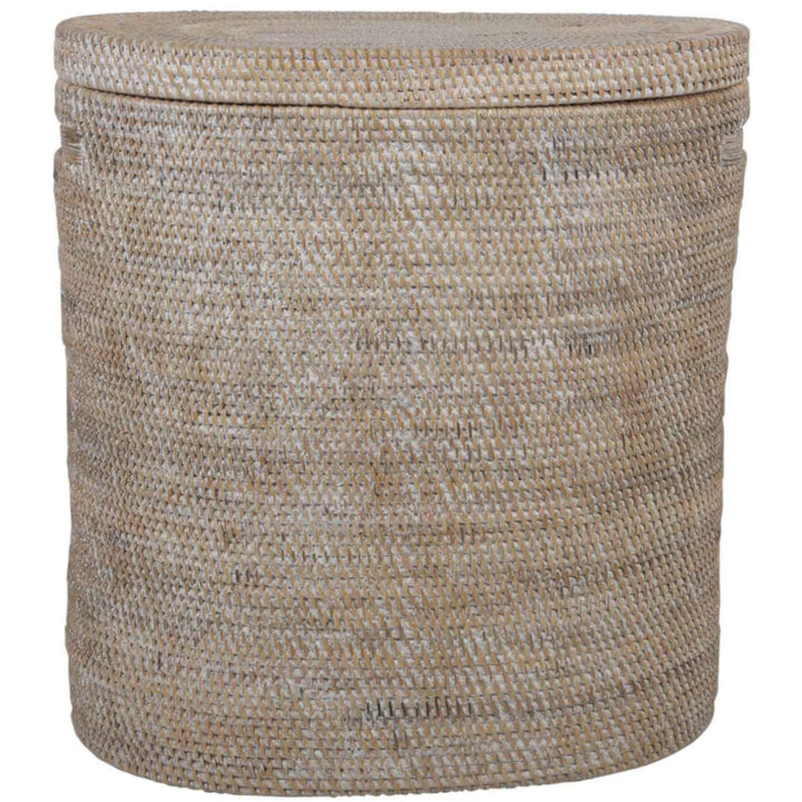 Ela rattan laundry basket with lid