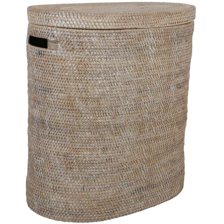 Ela rattan laundry basket with lid