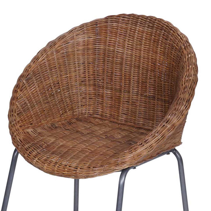 Round rattan armchair Cintra Brown