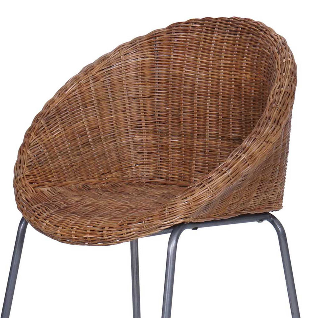 Round rattan armchair Cintra Brown
