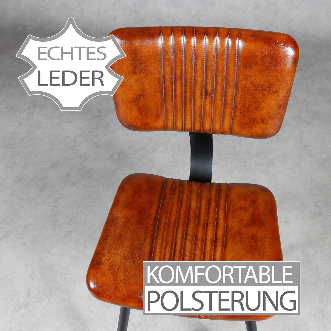 Brown leather dining chairs