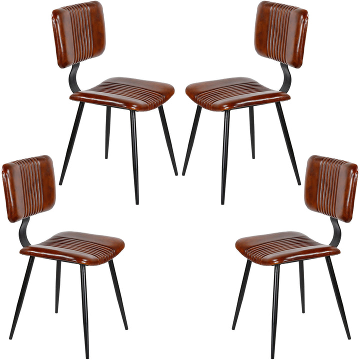 Brown leather dining chairs