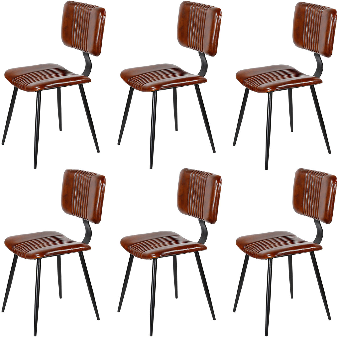 Brown leather dining chairs