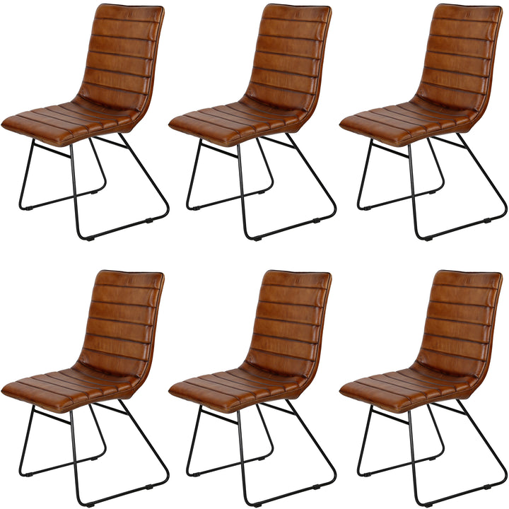 Brown leather dining chair