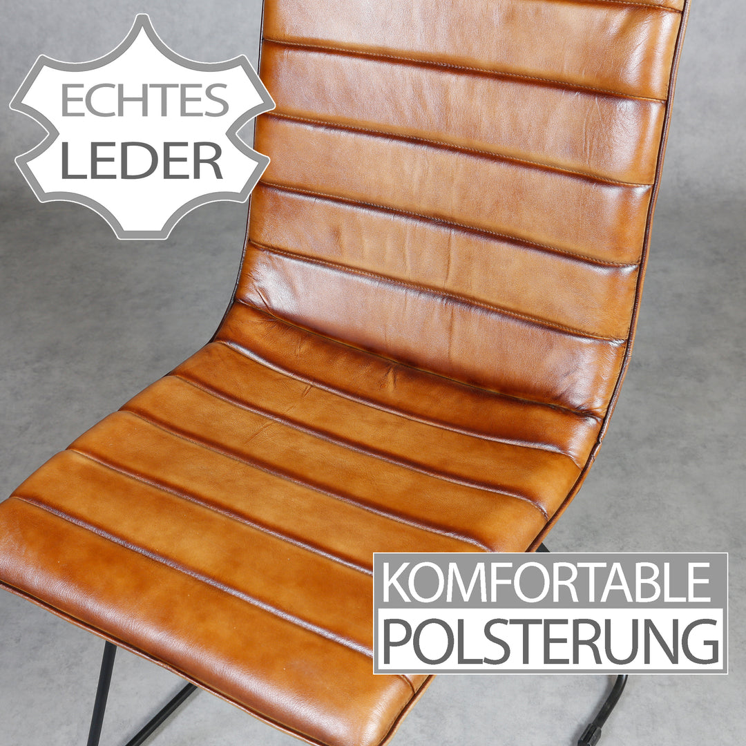 Brown leather dining chair