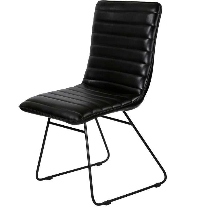 Dining chair, leather, black