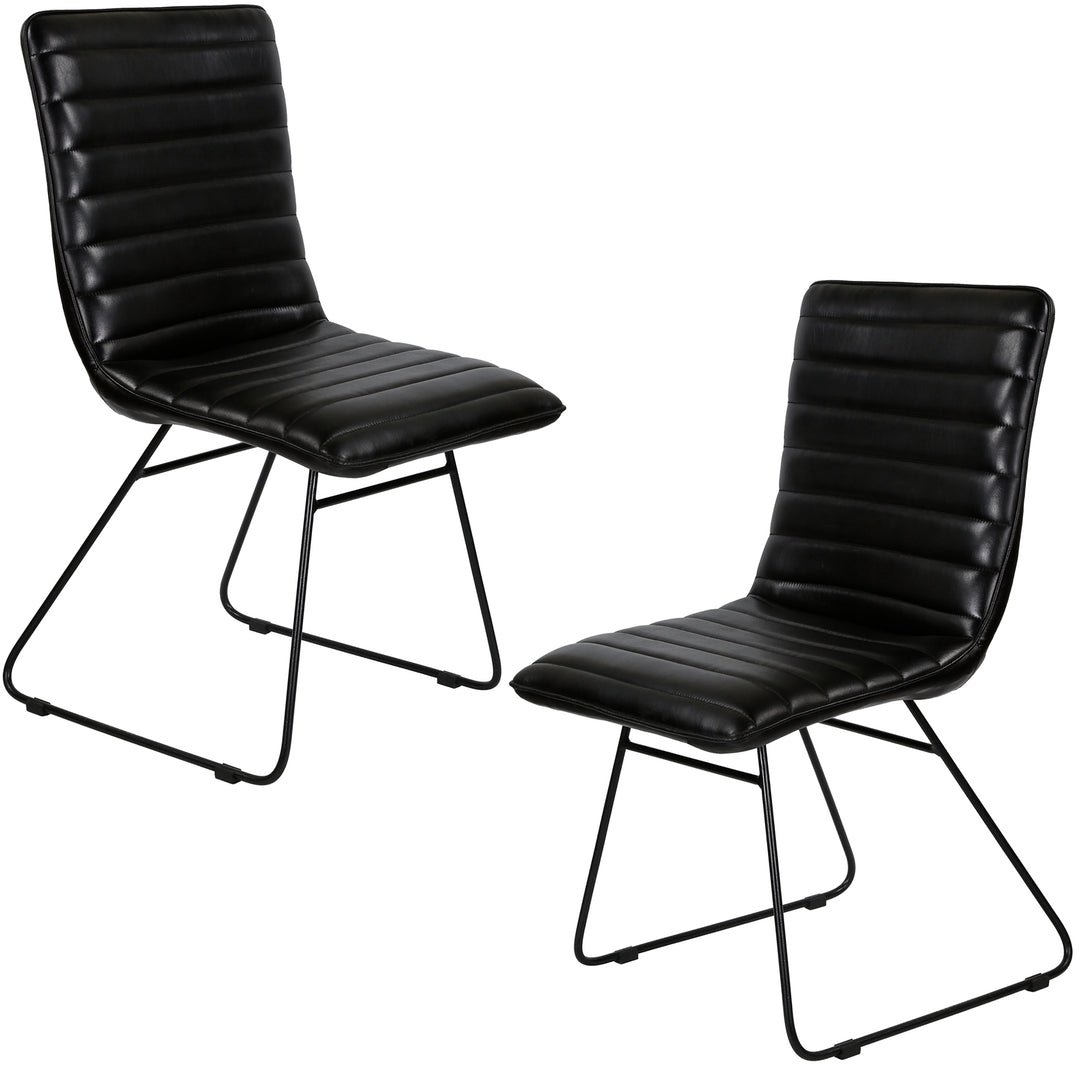 Dining chair, leather, black