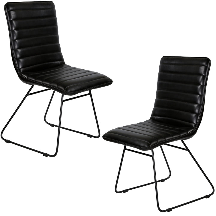 Dining chair, leather, black