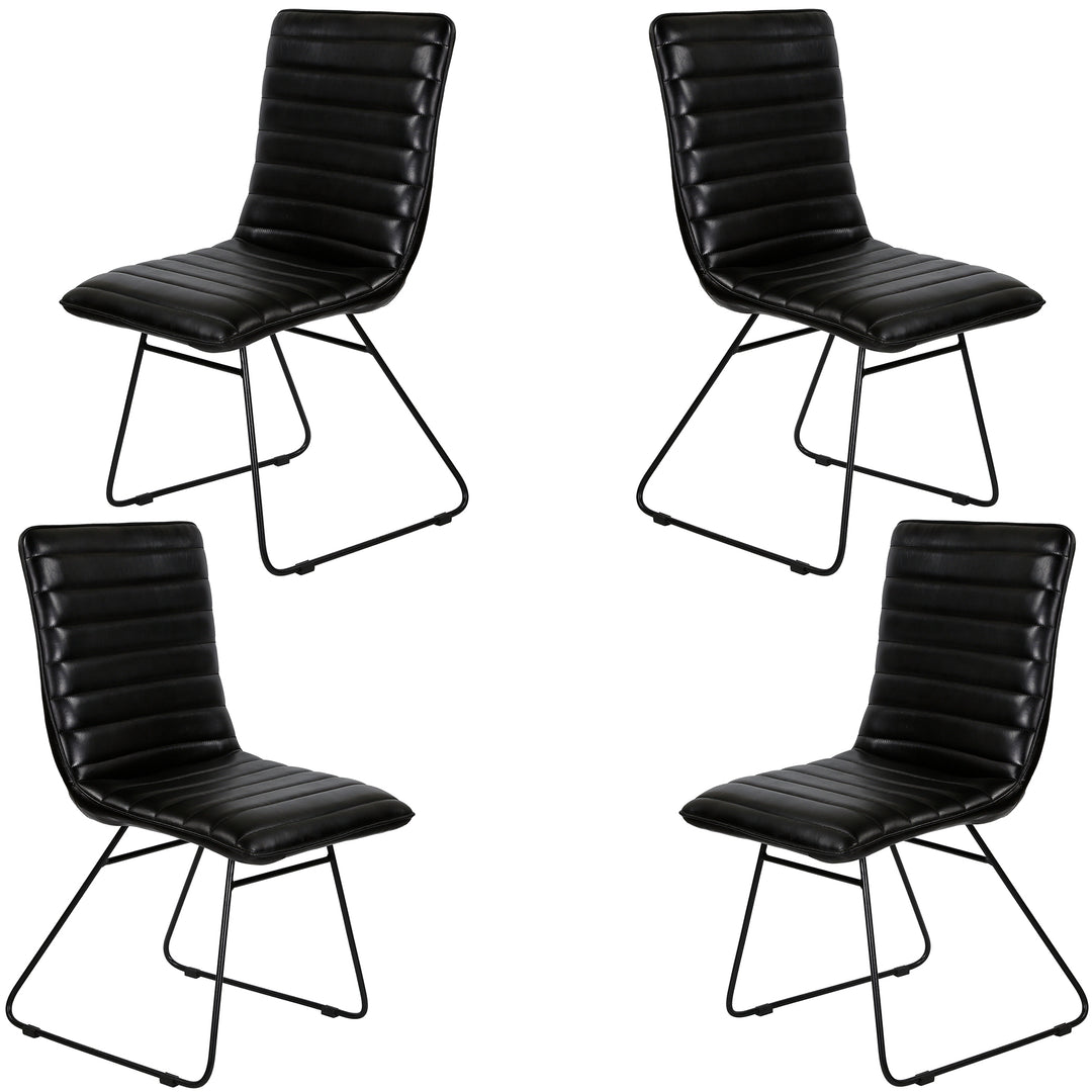 Dining chair, leather, black