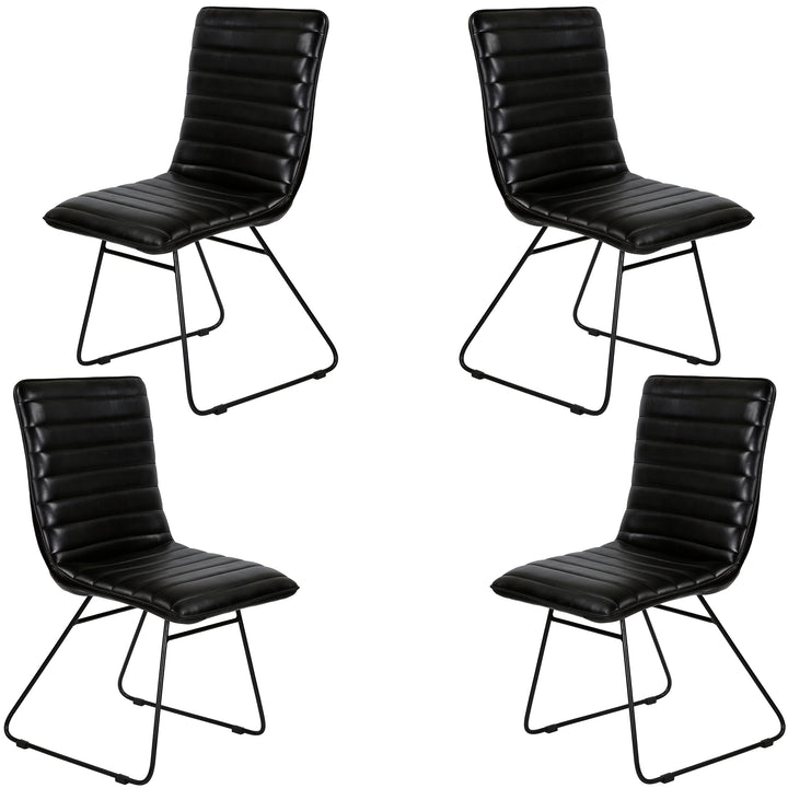 Dining chair, leather, black