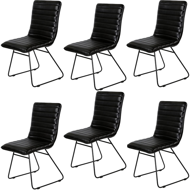 Dining chair, leather, black