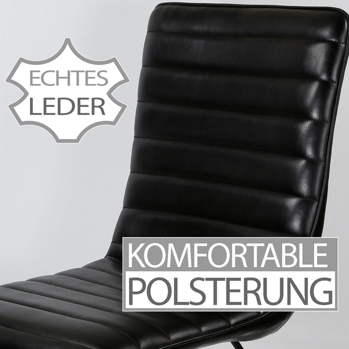 Dining chair, leather, black