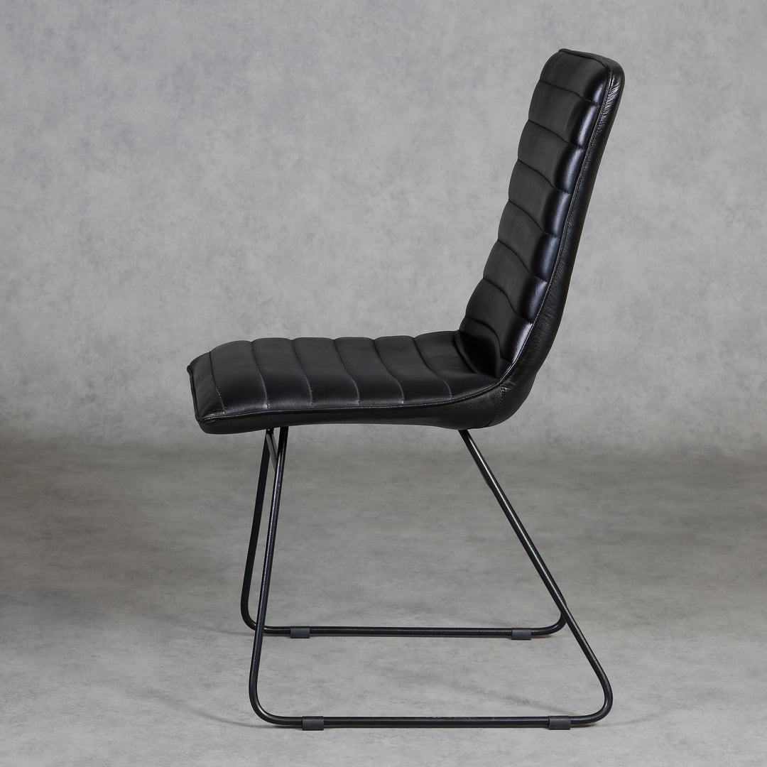 Dining chair, leather, black