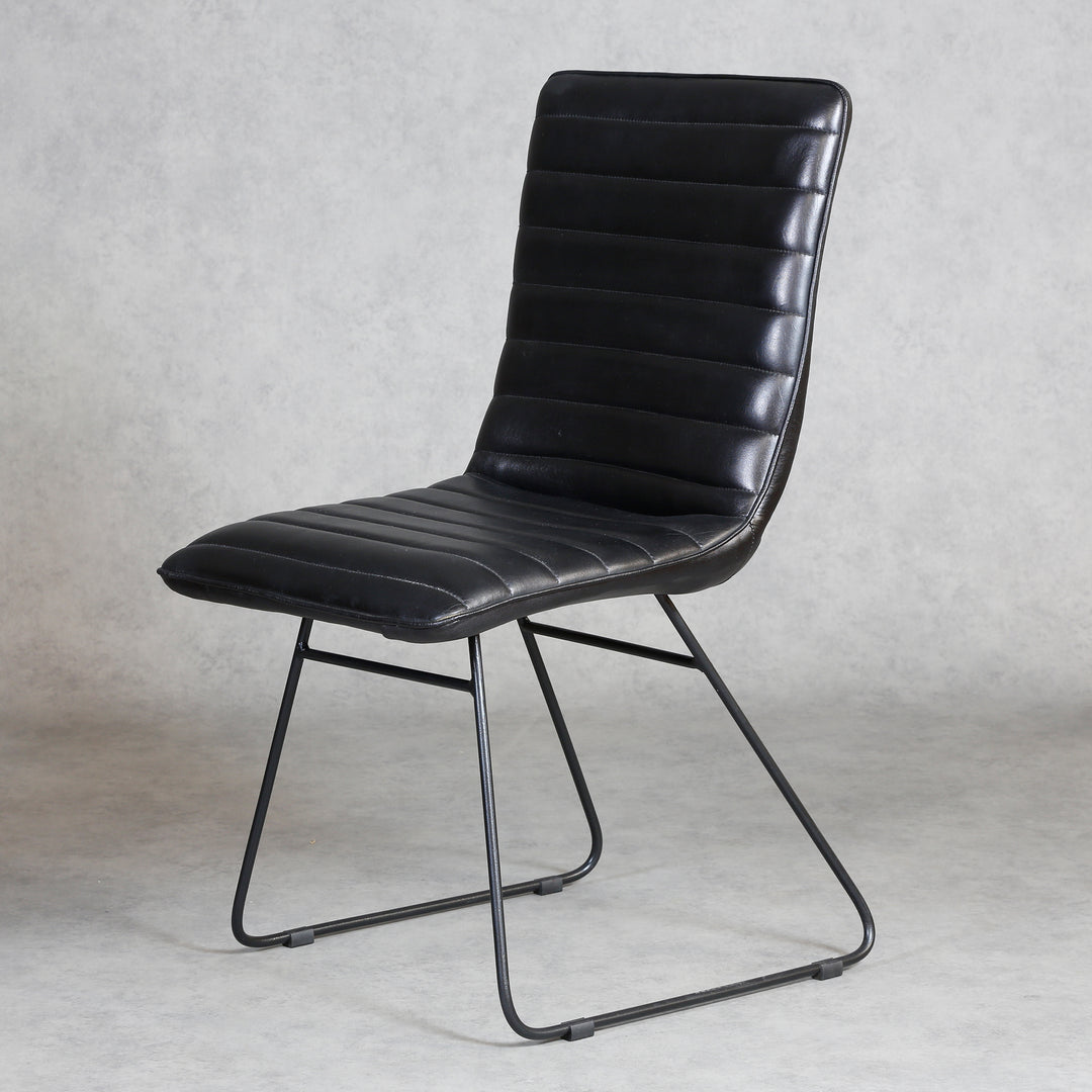 Dining chair, leather, black