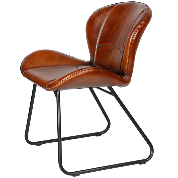 Leather chair red-brown