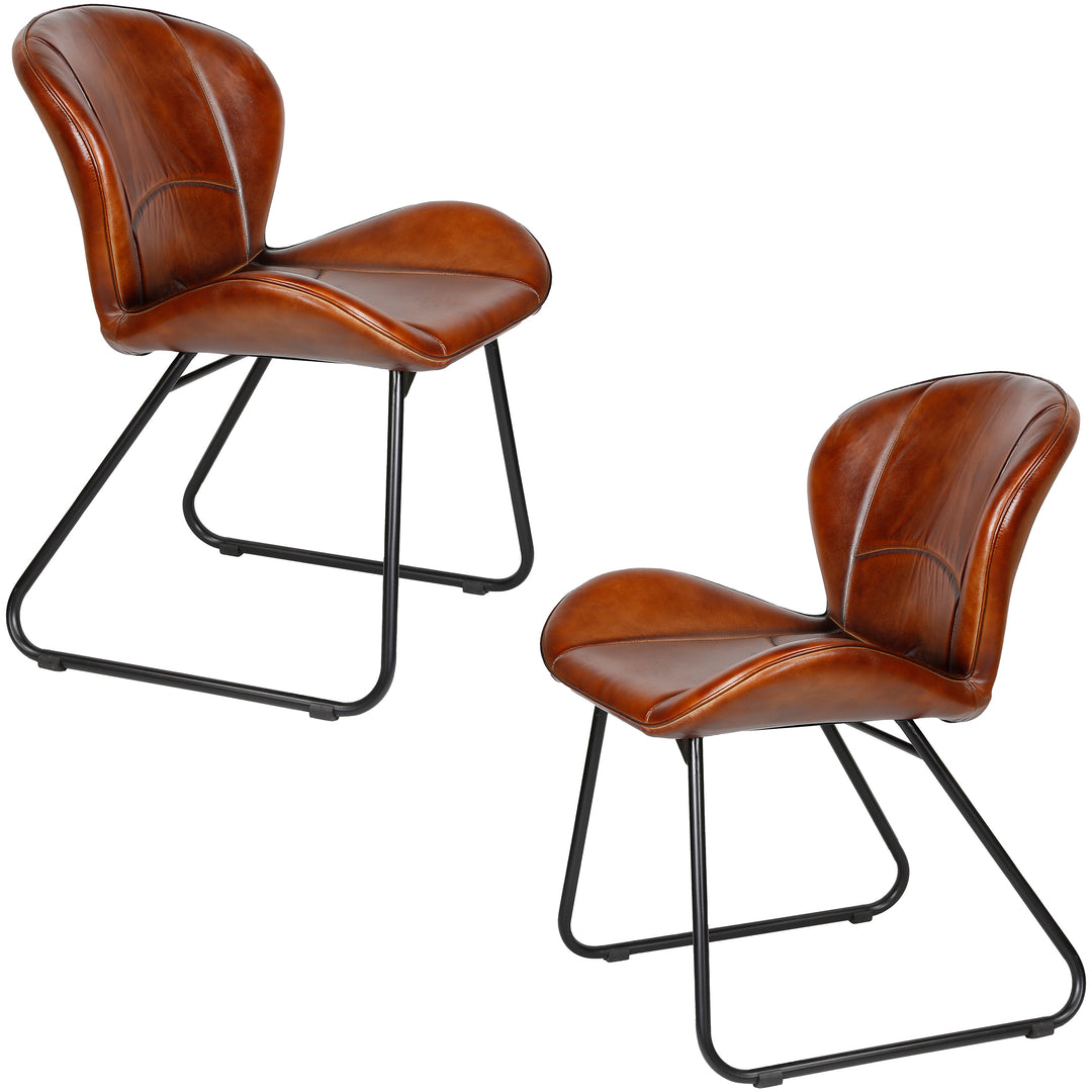 Leather chair red-brown