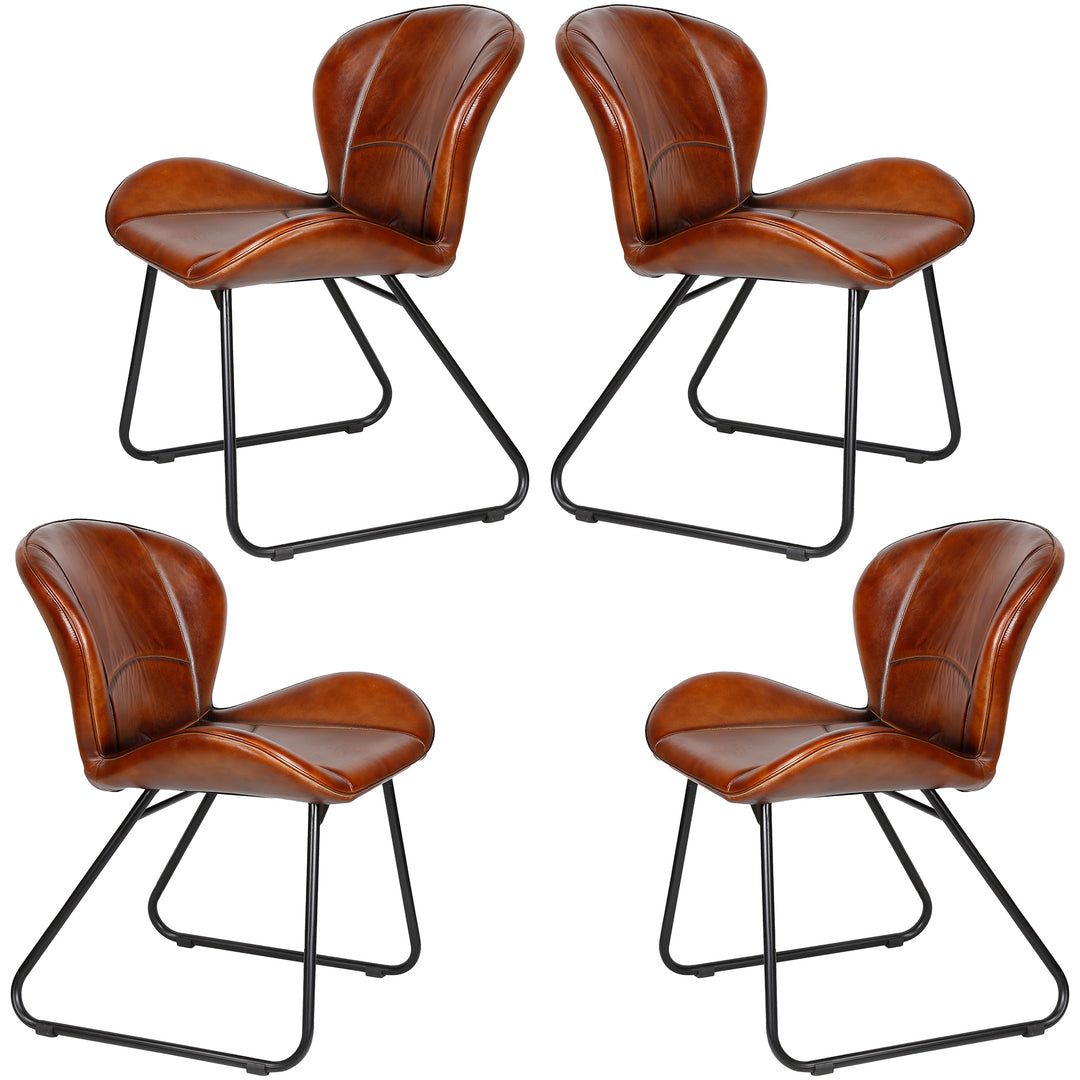 Leather chair red-brown