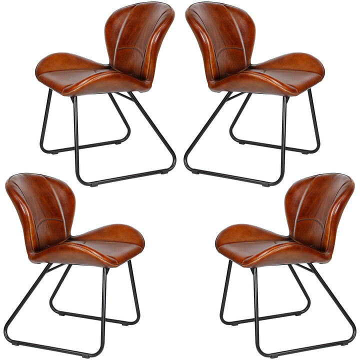 Leather chair red-brown