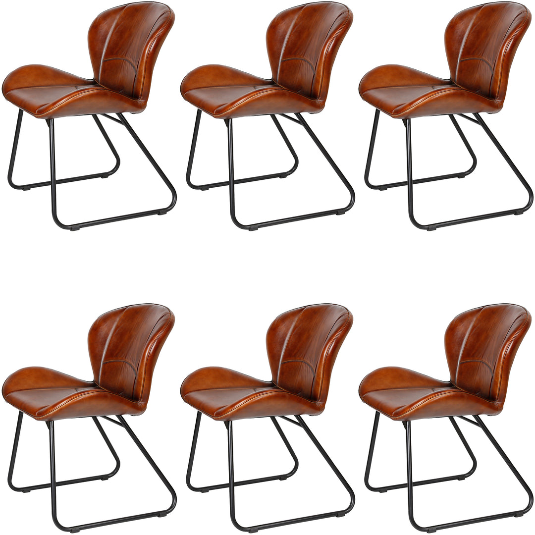 Leather chair red-brown