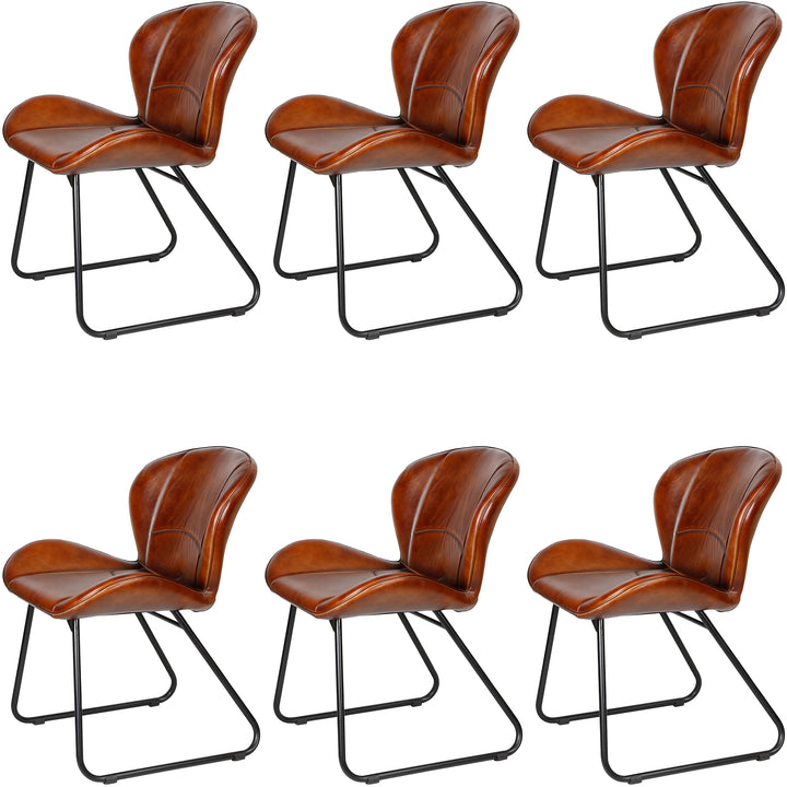 Leather chair red-brown