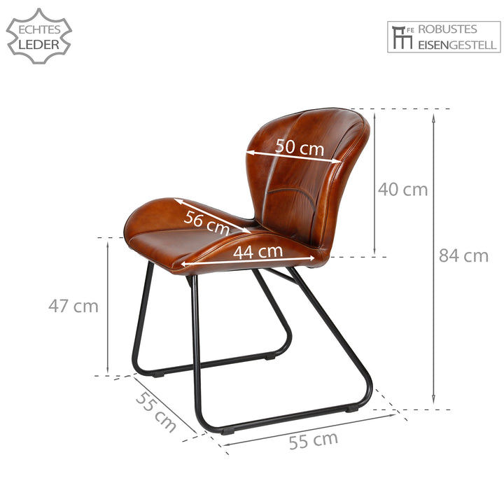Leather chair red-brown