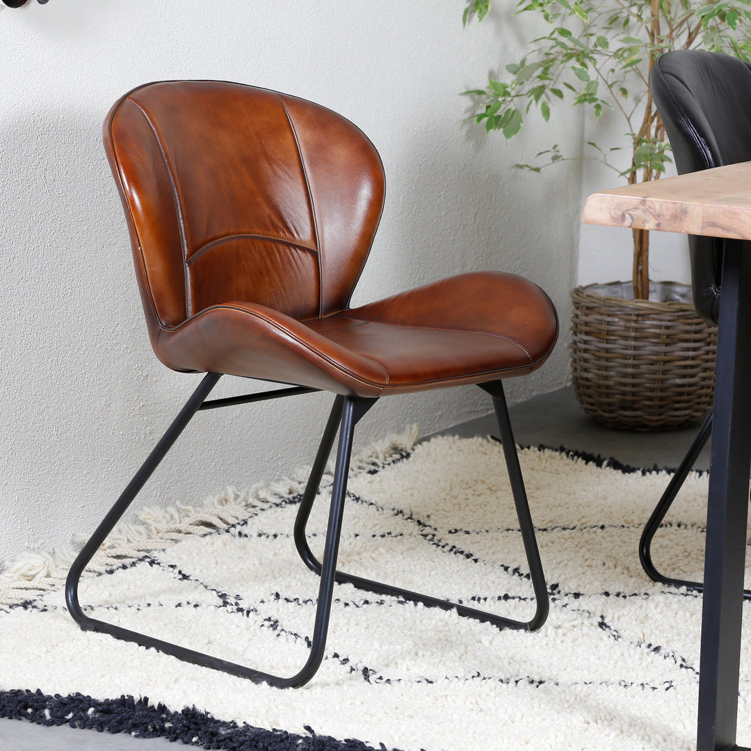 Leather chair red-brown