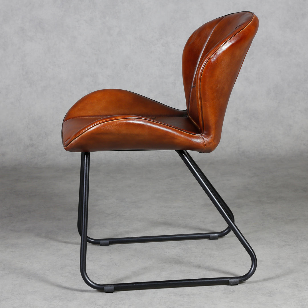 Leather chair red-brown