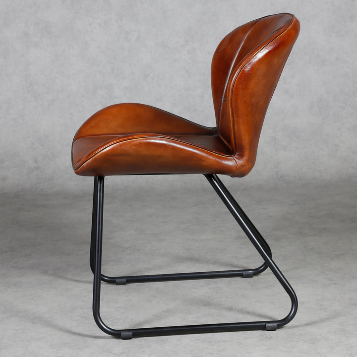 Leather chair red-brown