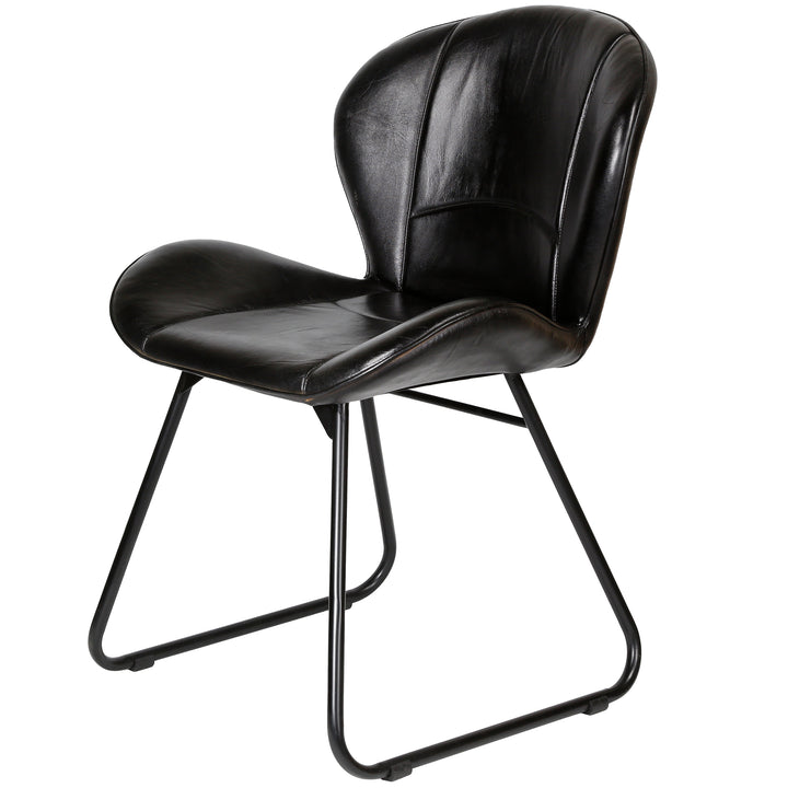Leather chair, black