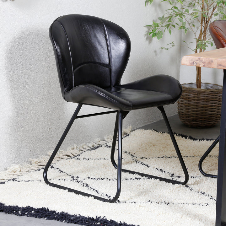 Leather chair, black