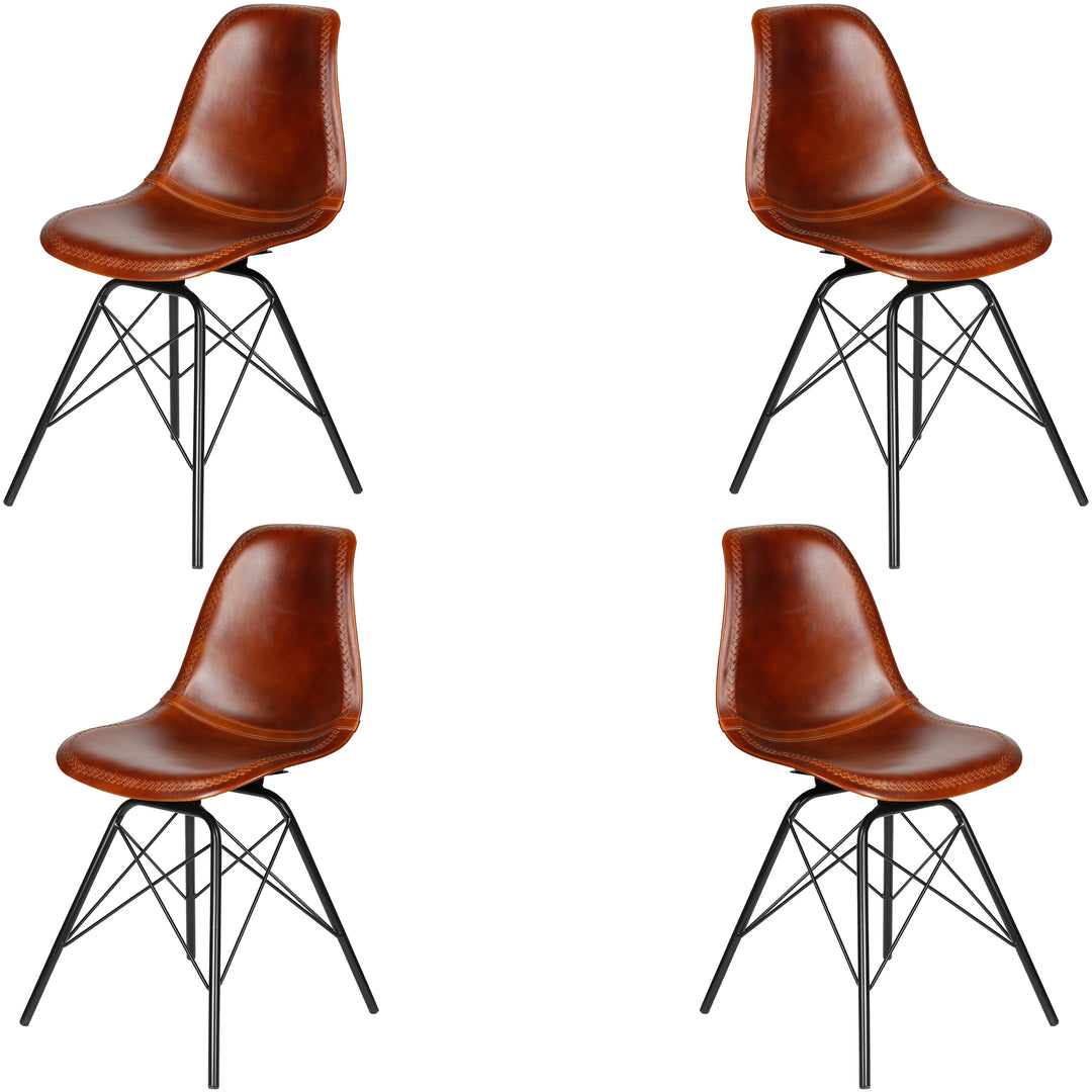 Dining chair, leather, brown