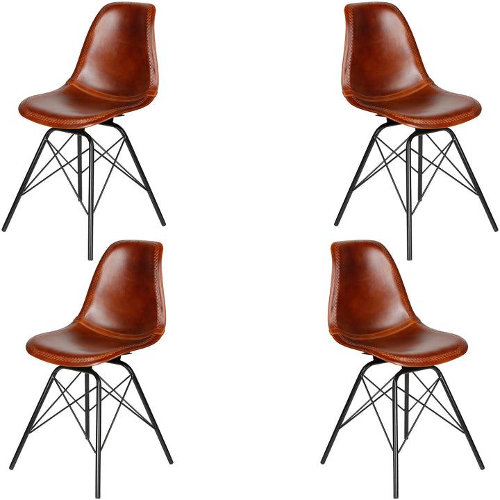 Dining chair, leather, brown