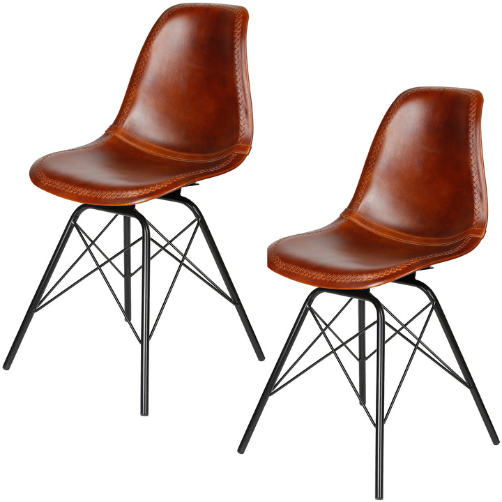 Dining chair, leather, brown