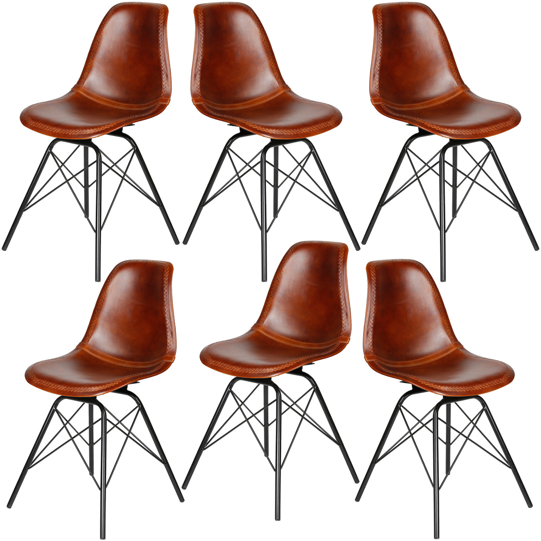 Dining chair, leather, brown