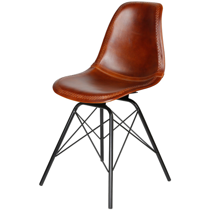 Dining chair, leather, brown