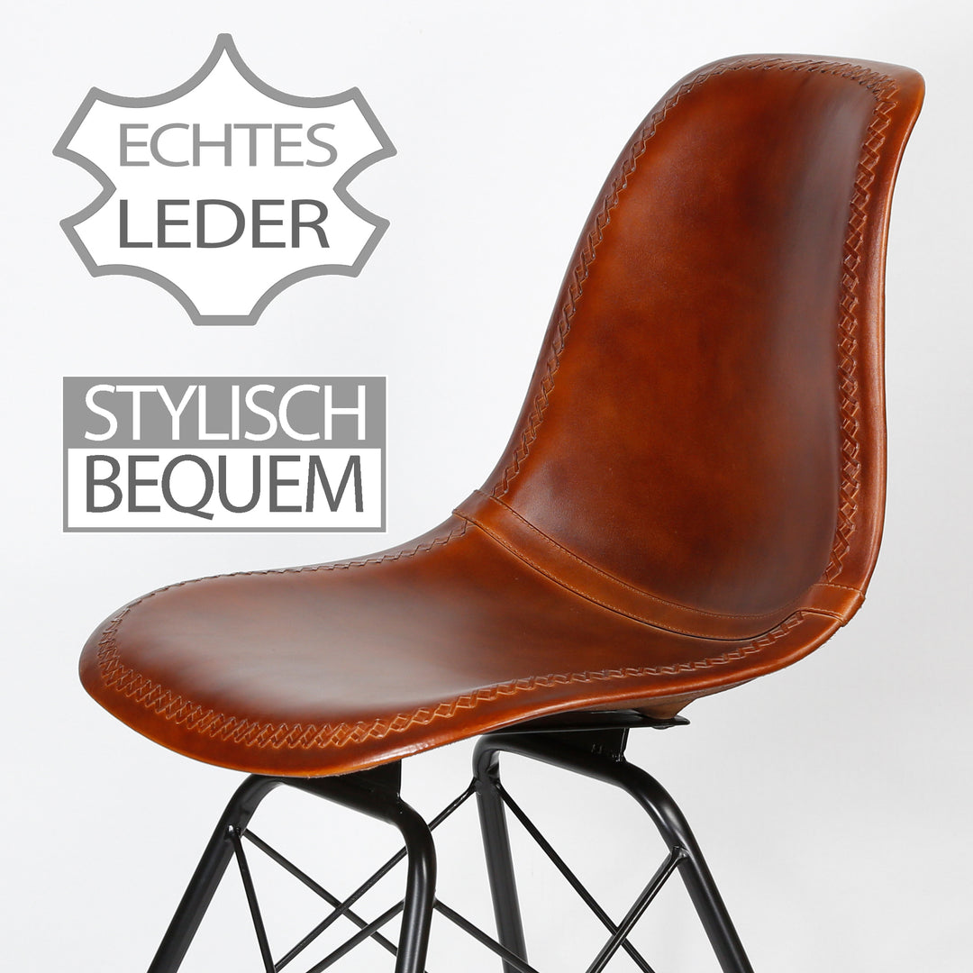 Dining chair, leather, brown