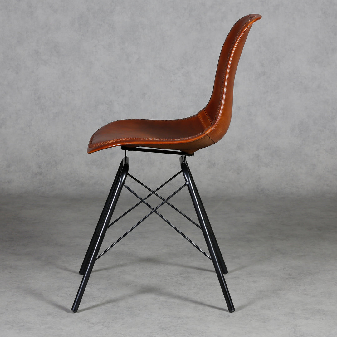 Dining chair, leather, brown