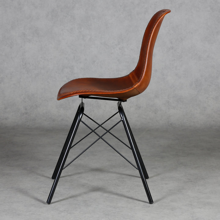 Dining chair, leather, brown