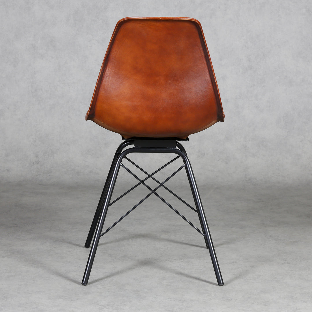 Dining chair, leather, brown