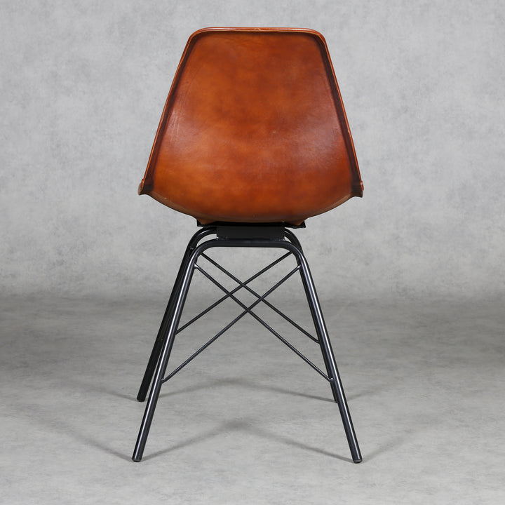 Dining chair, leather, brown
