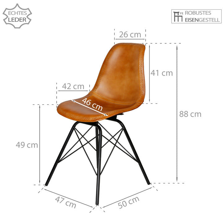 Dining chair, cognac leather