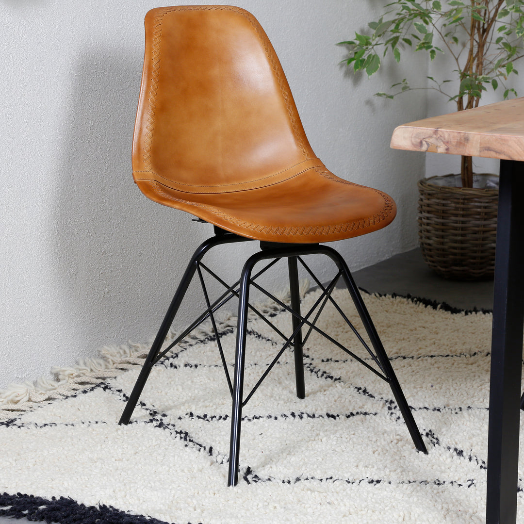 Dining chair, cognac leather