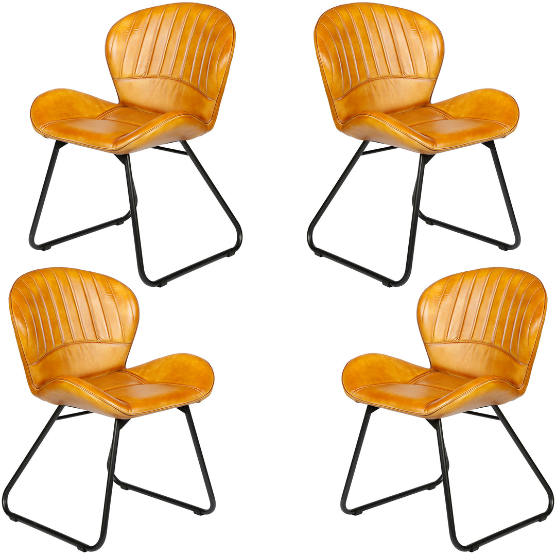 Dining chair, cognac brown leather