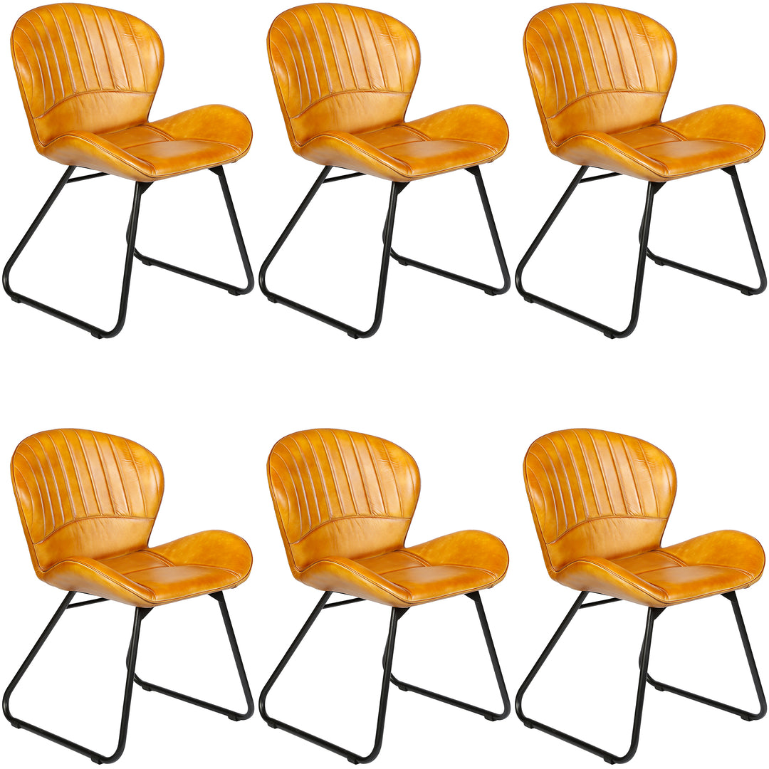 Dining chair, cognac brown leather