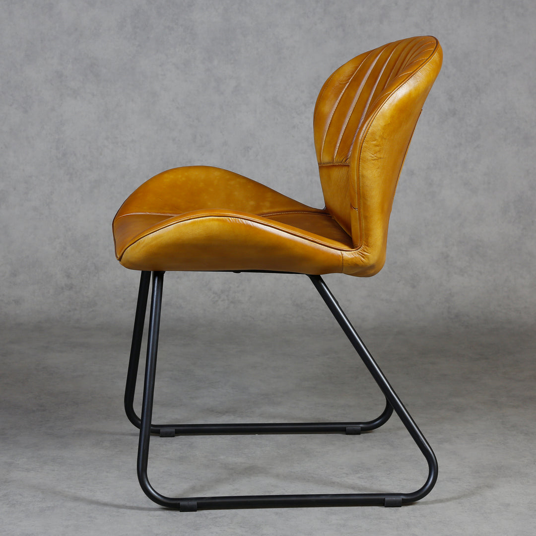 Dining chair, cognac brown leather