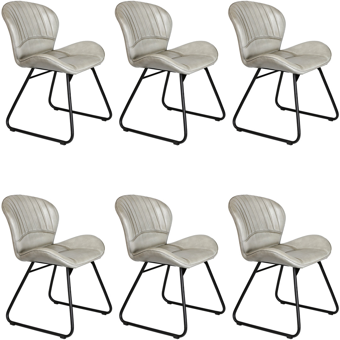 Leather chair, light gray