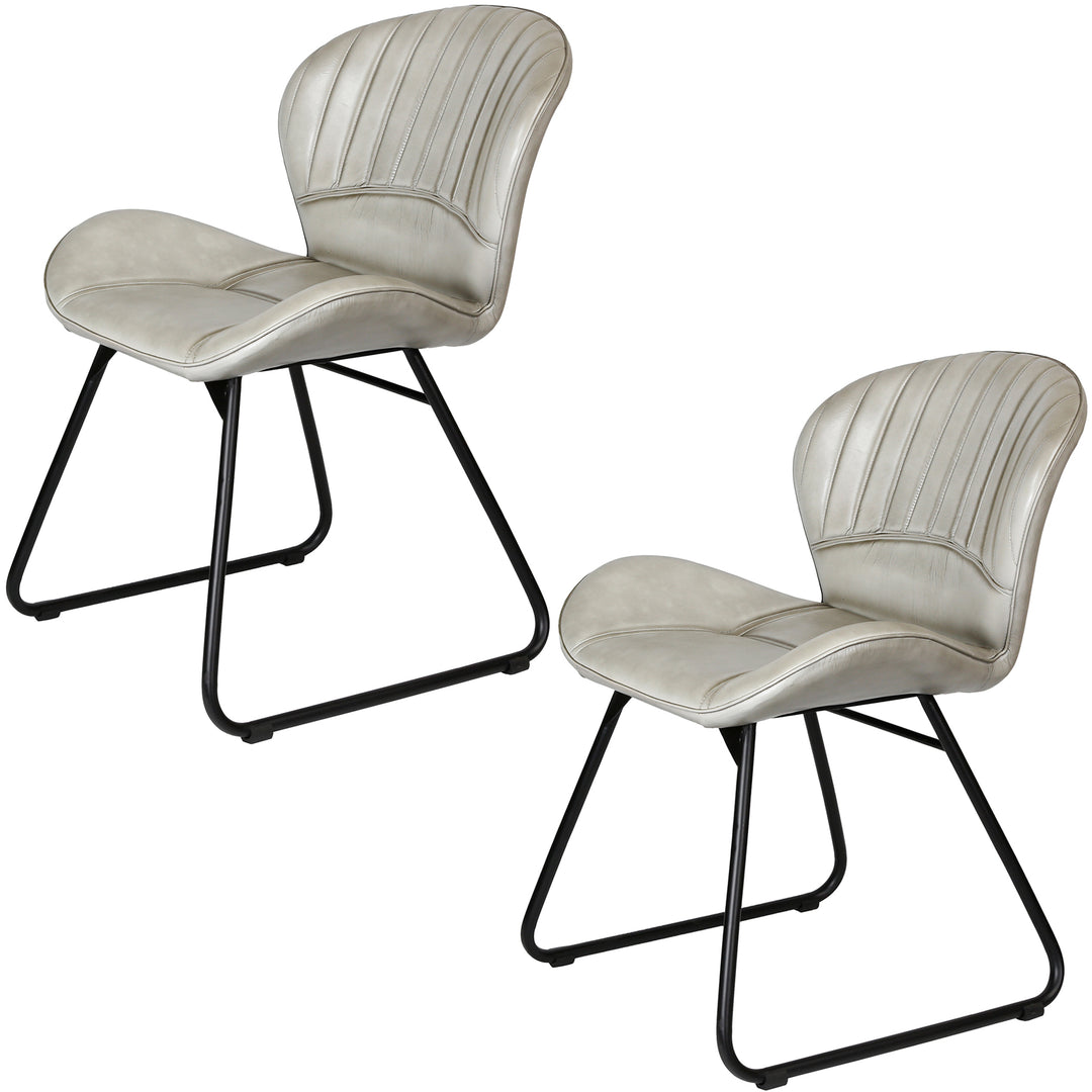 Leather chair, light gray