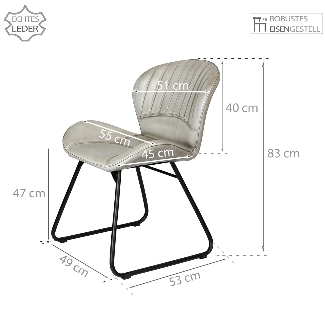 Leather chair, light gray