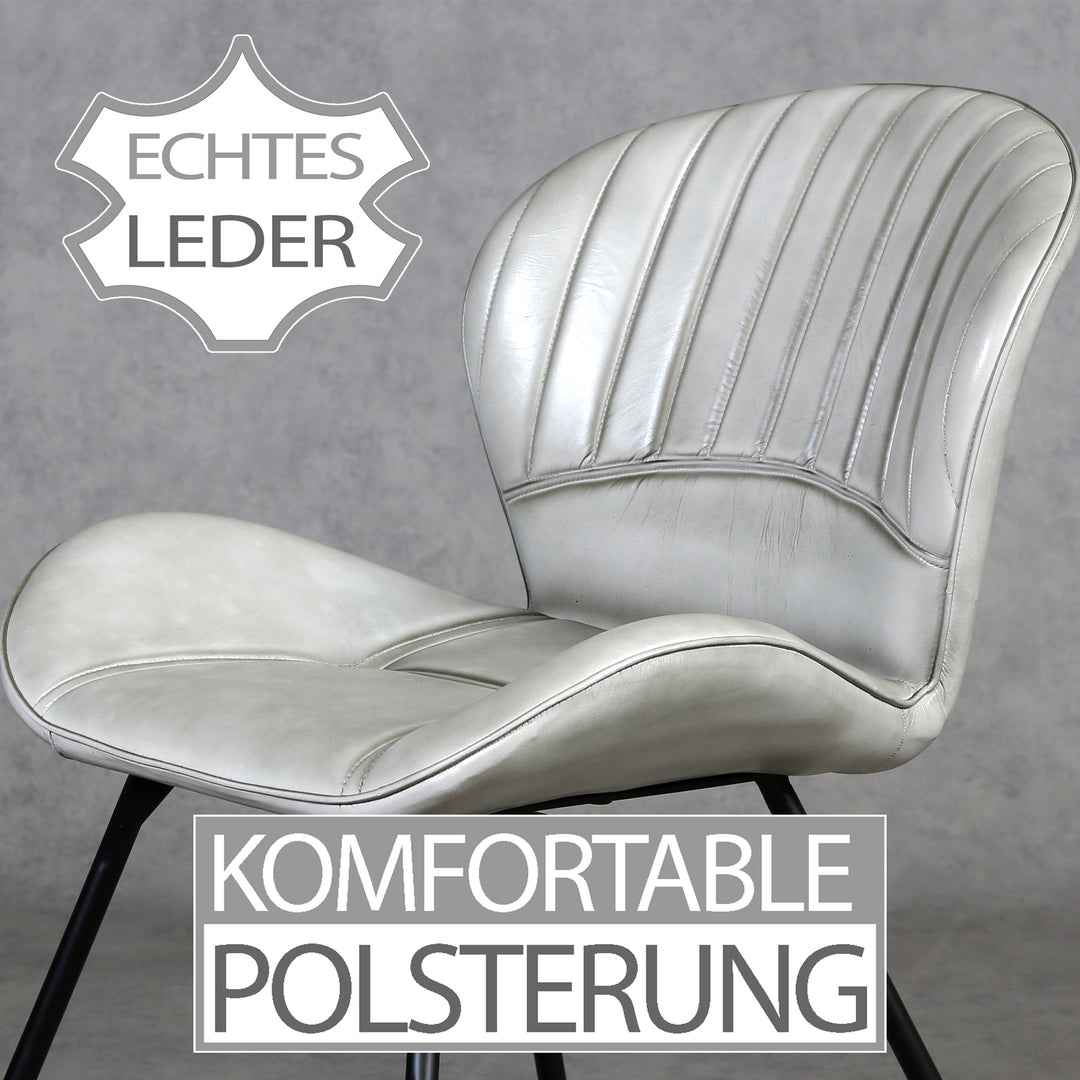 Leather chair, light gray